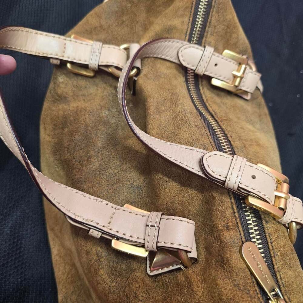 Michael Kors Suede Satchel Handbag Rustic Brown - Picture 6 of 8
